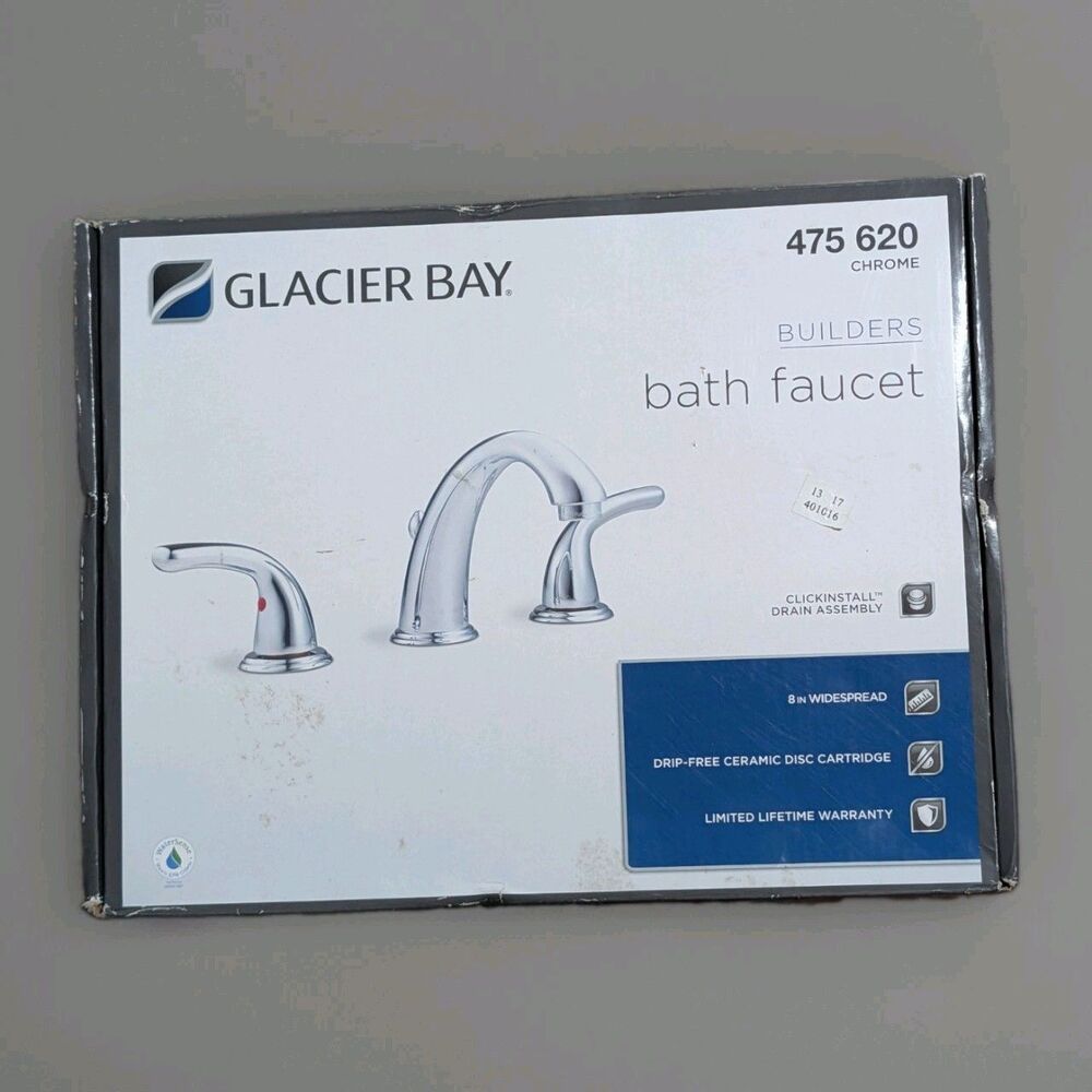 Glacier Bay 8” Widespread 2-Handle Bathroom Lavatory Faucet Chrome Open Box New
